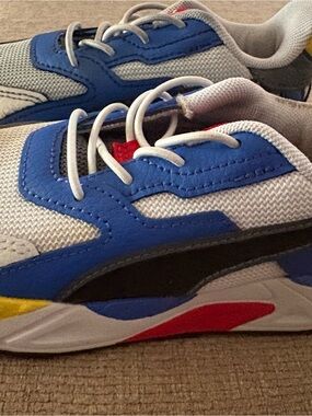 Puma Kids Blue, White and Red Sneakers